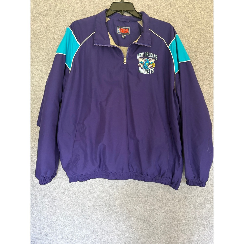 NBA New Orleans Hornets WindbreakerJacket Mens XXLPurpleTeal QuarterZip Pullover